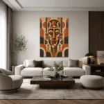Afrika Geometrik Maske Kanvas Tablo - ürün görseli 2