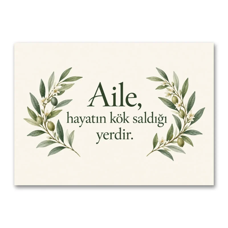 Aile Hayatın Kök Saldığı Yerdir Kanvas Tablo