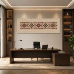Anadolu Kilim Bordürü Yatay Panoramik Kanvas Tablo - ürün görseli 1