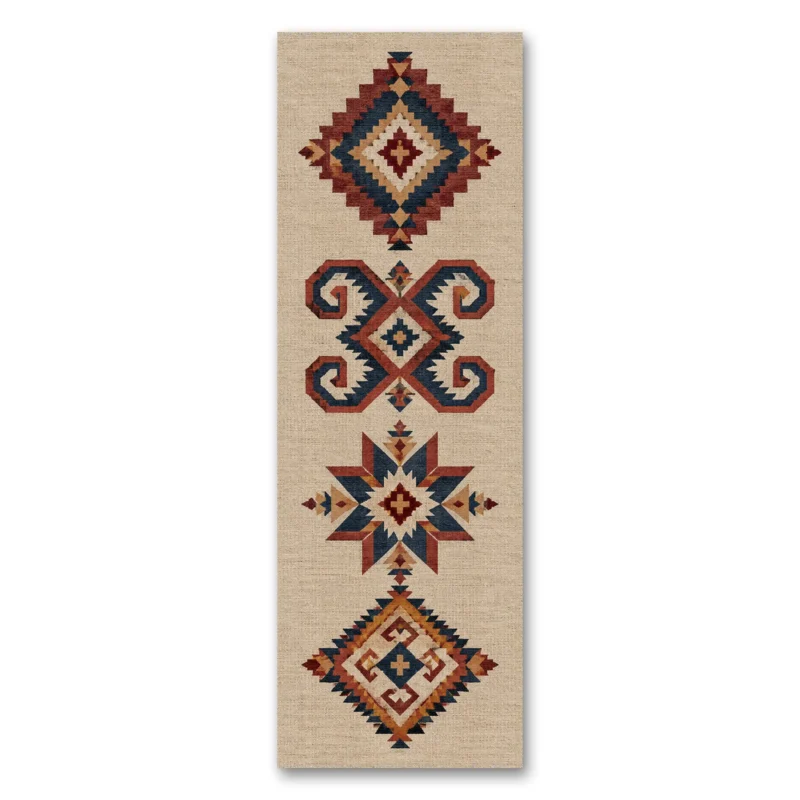 Anadolu Kilim Motifleri Dikey Panoramik Kanvas Tablo