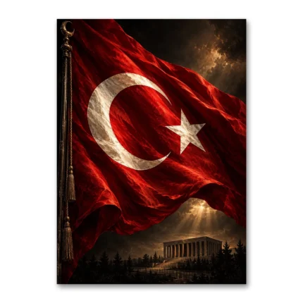 Anıtkabir ve Türk Bayrağı Kanvas Tablo