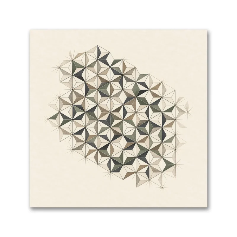 Asanoha Geometrik Japon Deseni Kanvas Tablo
