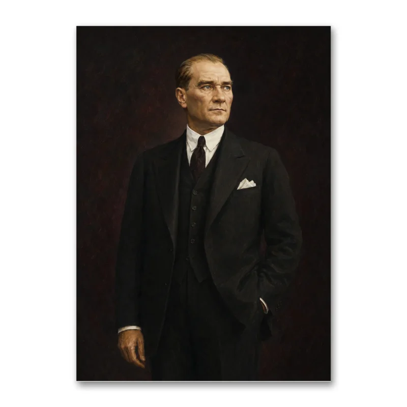 Atatürk Klasik Yağlı Boya Portresi 10 Kasım Kanvas Tablo