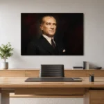 Atatürk Portresi Koyu Fon Kanvas Tablo – 10 Kasım Anma - ürün görseli 2