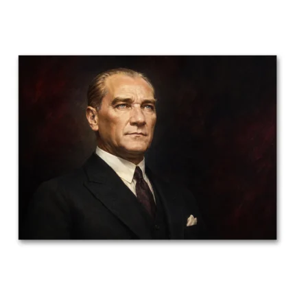 Atatürk Portresi Koyu Fon Kanvas Tablo – 10 Kasım Anma