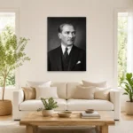 Atatürk Siyah Beyaz Arşiv Portresi 10 Kasım Kanvas Tablo - ürün görseli 2