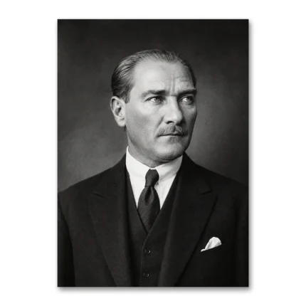 Atatürk Siyah Beyaz Arşiv Portresi 10 Kasım Kanvas Tablo