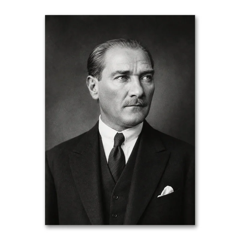 Atatürk Siyah Beyaz Arşiv Portresi 10 Kasım Kanvas Tablo