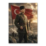 Atatürk Türk Bayrağı ve Kurtuluş Savaşı Cephe Kanvas Tablo