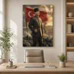 Atatürk Türk Bayrağı ve Kurtuluş Savaşı Cephe Kanvas Tablo - ürün görseli 2