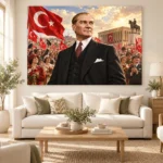 Atatürk ve Cumhuriyet Coşkusu Kanvas Tablo - ürün görseli 2