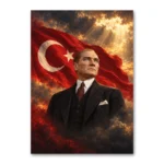 Atatürk ve Türk Bayrağı Epik Portre Kanvas Tablo