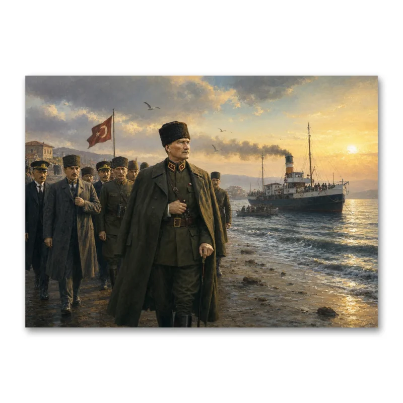 Atatürk’ün Samsun’a Çıkışı ve Bandırma Vapuru Kanvas Tablo