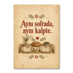 Aynı Sofrada Aynı Kalpte Aile Kanvas Tablo