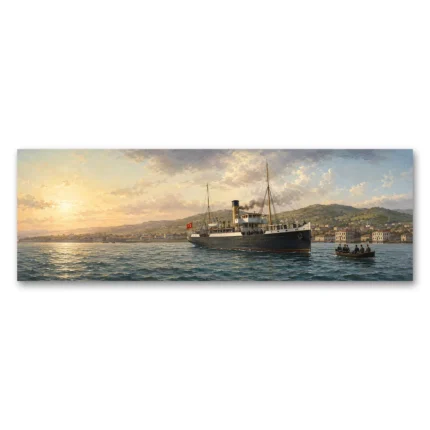 Bandırma Vapuru ve Samsun Panoramik 19 Mayıs Kanvas Tablo