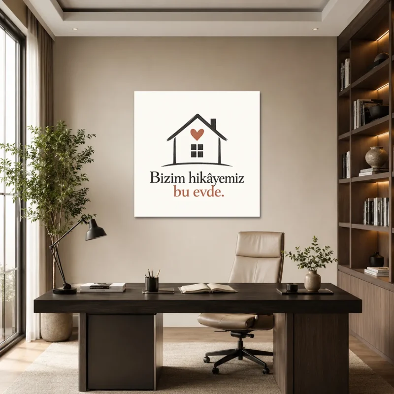 Bizim Hikâyemiz Bu Evde Aile Kanvas Tablo - ürün görseli 1