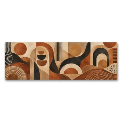 Bohem Afrika Geometrik Desen Panoramik Kanvas Tablo