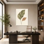Bohem Yaprak Kanvas Tablo – Minimal Botanik Tasarım - ürün görseli 1
