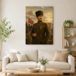 Cephede Atatürk ve Türk Bayrağı Kurtuluş Savaşı Kanvas Tablo - ürün görseli 1