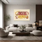 Cocktail Lounge Retro Bar Kanvas Tablo - ürün görseli 2