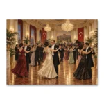 Cumhuriyet Balosu Atatürk ve Türk Bayrakları Kanvas Tablo