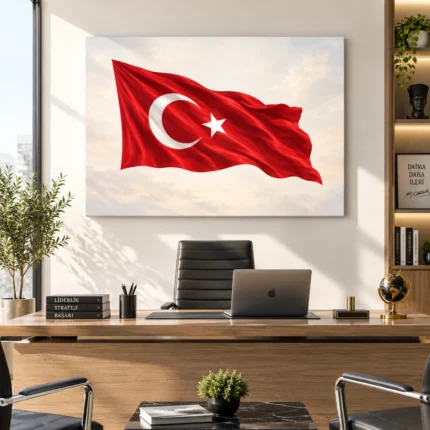 Dalgalanan Türk Bayrağı Kanvas Tablo - ürün görseli 1