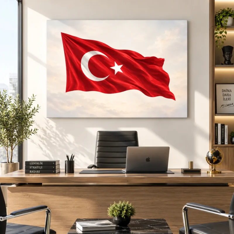 Dalgalanan Türk Bayrağı Kanvas Tablo - ürün görseli 1
