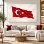 Dalgalanan Türk Bayrağı Kanvas Tablo - ürün görseli 2