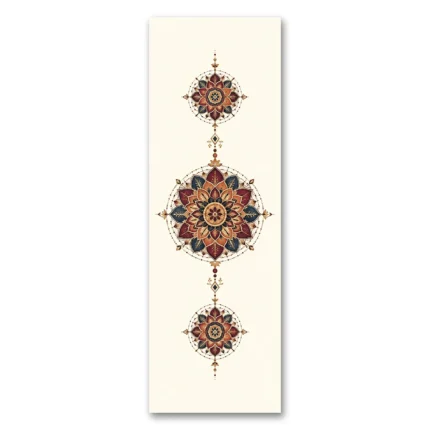 Dikey Etnik Mandala Totemi Kanvas Tablo