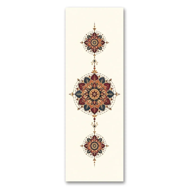 Dikey Etnik Mandala Totemi Kanvas Tablo