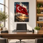 Dramatik Gökyüzünde Türk Bayrağı Kanvas Tablo - ürün görseli 2