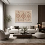Eskitme Görünümlü Pastel Kilim Motifleri Kanvas Tablo - ürün görseli 2