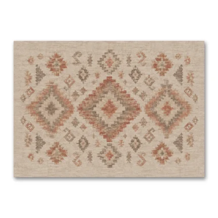 Eskitme Görünümlü Pastel Kilim Motifleri Kanvas Tablo