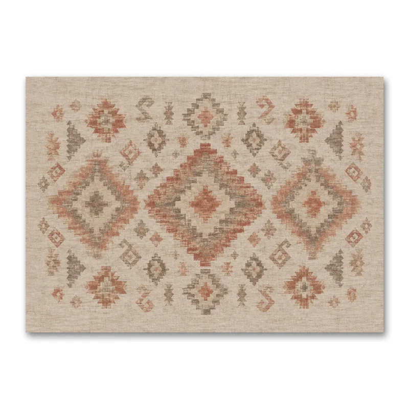Eskitme Görünümlü Pastel Kilim Motifleri Kanvas Tablo