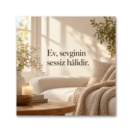 Ev Sevginin Sessiz Hâlidir Kanvas Tablo