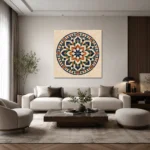 Fas Zellige Geometrik Medalyon Kanvas Tablo - ürün görseli 2