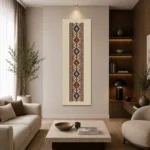 Geleneksel Anadolu Kilim Bordürü Dikey Panoramik Kanvas Tablo - ürün görseli 2