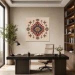 Geleneksel Anadolu Medalyon Kilim Deseni Kanvas Tablo - ürün görseli 1