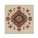 Geleneksel Anadolu Medalyon Kilim Deseni Kanvas Tablo