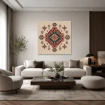 Geleneksel Anadolu Medalyon Kilim Deseni Kanvas Tablo - ürün görseli 2
