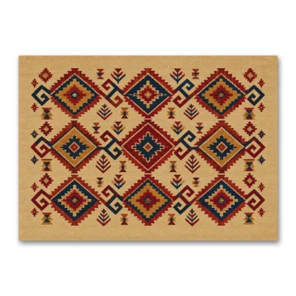 Geleneksel Renkli Anadolu Kilim Deseni Kanvas Tablo
