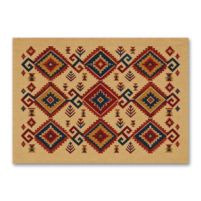 Geleneksel Renkli Anadolu Kilim Deseni Kanvas Tablo