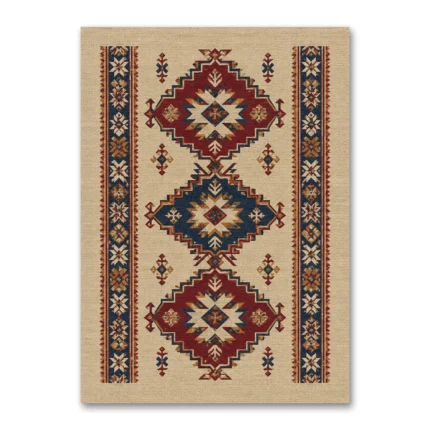 Geleneksel Üçlü Madalyon Kilim Deseni Kanvas Tablo