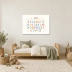 Gökkuşağı Pastel Türkçe Alfabe Çocuk Odası Kanvas Tablo - ürün görseli 2