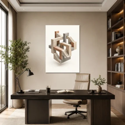 İmkânsız Merdivenler 3D Geometrik Kanvas Tablo - ürün görseli 1