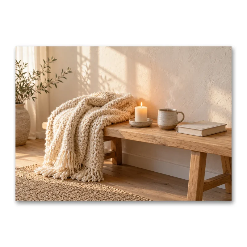 İskandinav Hygge Sıcak Köşe Kanvas Tablo