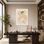 İskandinav Minimal Kadın Figürü Kanvas Tablo - ürün görseli 1