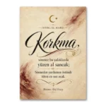 İstiklâl Marşı Korkma Kaligrafik Premium Dikey Kanvas Tablo
