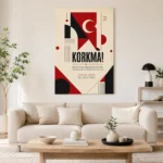İstiklâl Marşı Korkma Modern Geometrik Kanvas Tablo - ürün görseli 2