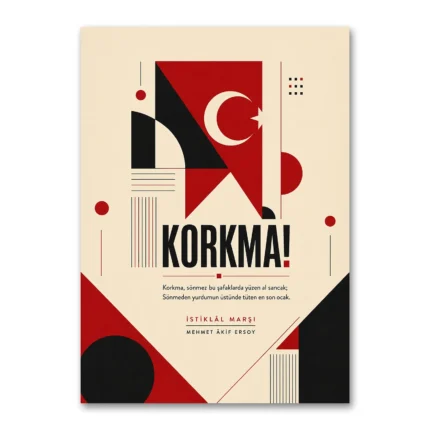 İstiklâl Marşı Korkma Modern Geometrik Kanvas Tablo